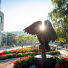 An image of the Temple University Owl statue.